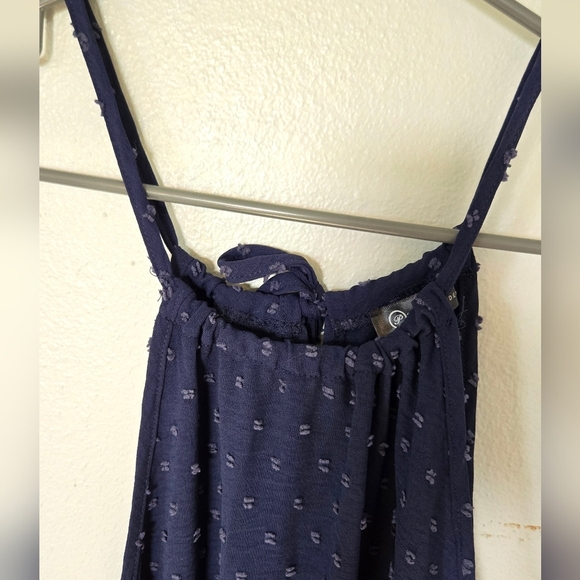 Pretty Garden Navy Swiss Dot Halter Neck Maxi Dress Size Small - Picture 6 of 9